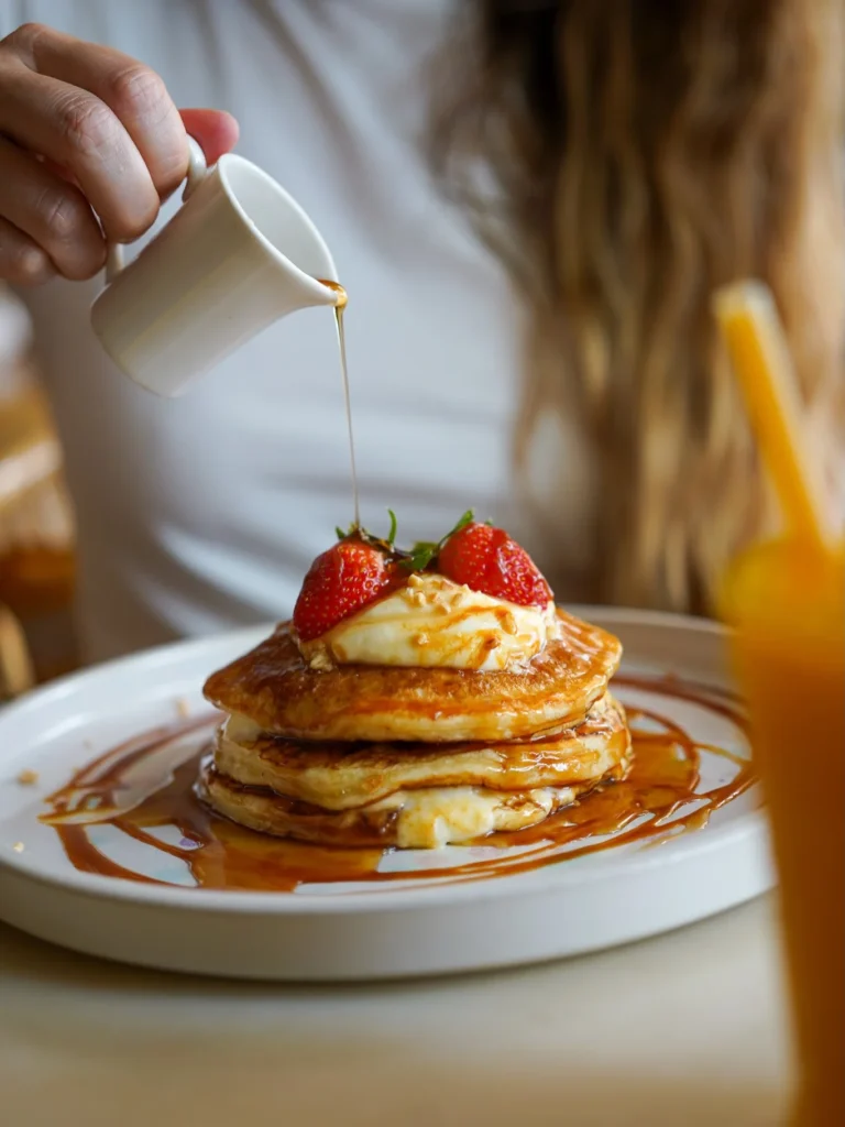 Tortitas con caramelo de Brunch & Cake fotografiado por MUYNEGRE