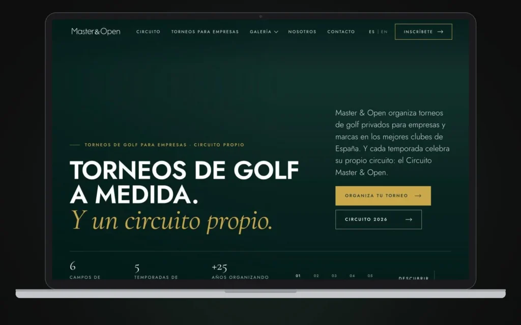 Web del circuito Master & Open. Ver el caso