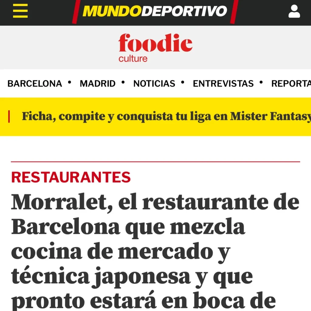 Morralet en la prensa gastronómica