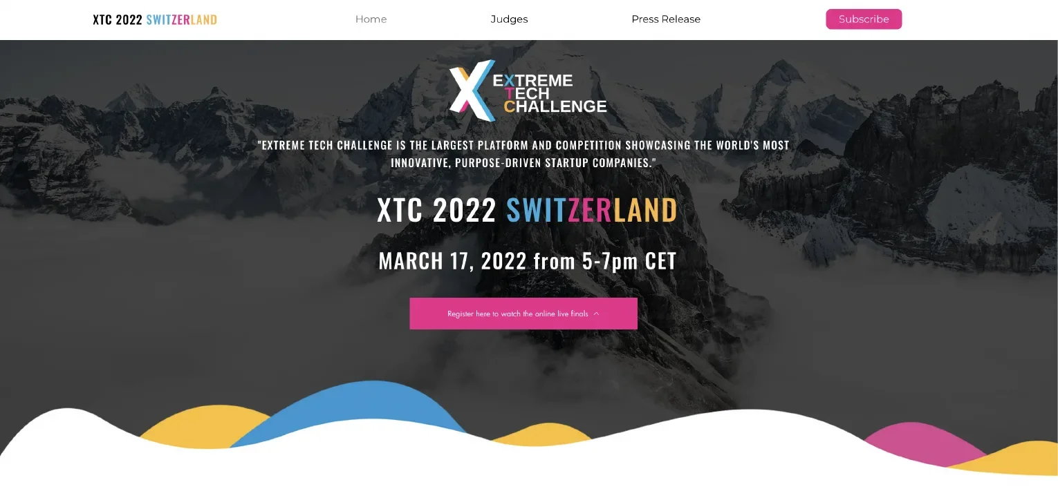 Web de Extreme Tech Challenge para XTC 2022 Switzerland, diseñada por MUYNEGRE junto a Sangha Capital